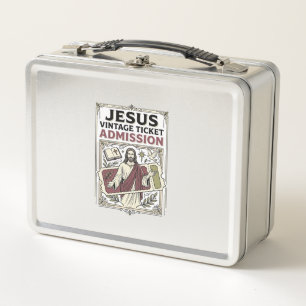 Jesus Vintage Ticket Eintritt Jesus Vintage Ticke Metall Brotdose