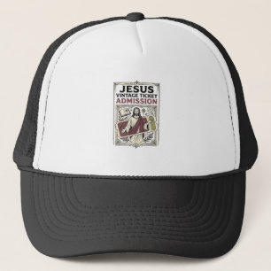 Jesus Vintage Ticket Eintritt Jesus Vintage Ticke Truckerkappe