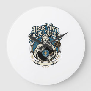 Jesus Vinyl Gospel Schallplatte Jesus Vinyl Schall Große Wanduhr