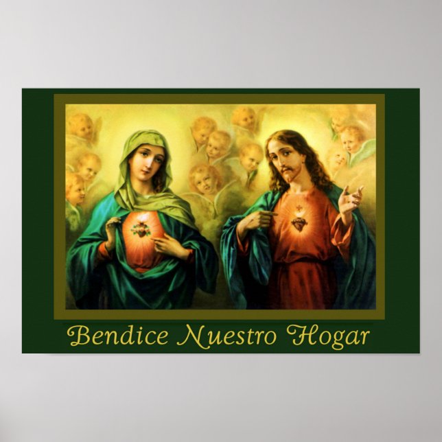 Jesus & Virgen Bendicion del Hogar Spanisches Post Poster (Vorne)