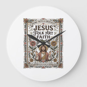Jesus Volks Kunst Glaube Jesus Volks Kunst Christl Große Wanduhr