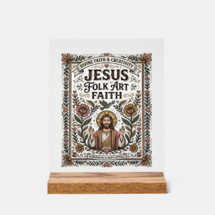 Jesus Volkskunst Glaube Jesus Volkskunst Christlic Acrylschild