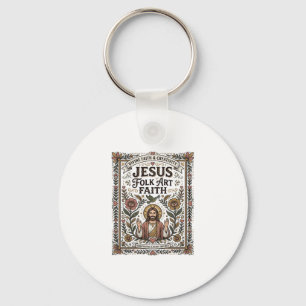 Jesus Volkskunst Glaube Jesus Volkskunst Christlic Schlüsselanhänger
