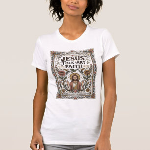 Jesus Volkskunst Glaube Jesus Volkskunst Christlic T-Shirt