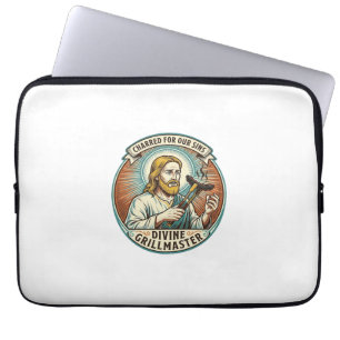 Jesus völlig verbrannter schwarzer Hot Dog BBQ Hum Laptopschutzhülle