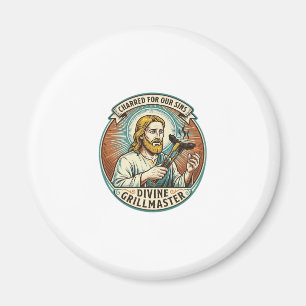 Jesus völlig verbrannter schwarzer Hot Dog BBQ Hum Magnet
