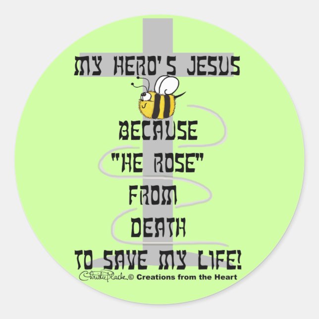 Jesus von Hero Runder Aufkleber (Vorderseite)