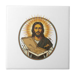 Jesus von leerer Pizzaschachtel getäuscht Party-Es Fliese