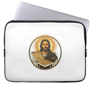 Jesus von leerer Pizzaschachtel getäuscht Party-Es Laptopschutzhülle