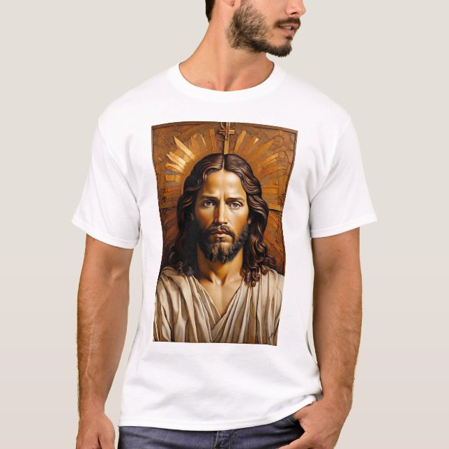 Jesus von Nazareth Digitale Malerei T-Shirt (Vorderseite)