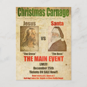 Jesus vs. Santa Feiertagspostkarte