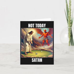 Jesus Vs Satan Golf spielen - nicht heute Satan Karte