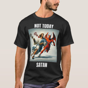 Jesus Vs Satan spielt Lacrosse - nicht heute Satan T-Shirt