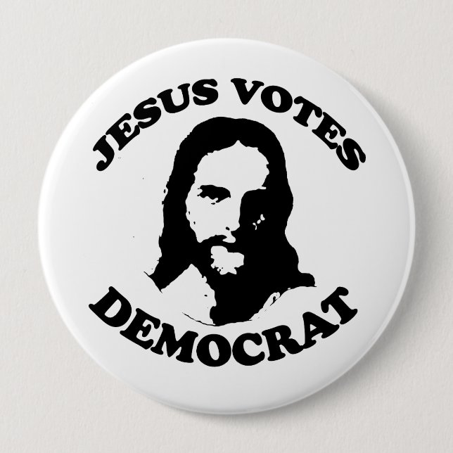 Jesus wählt Demokrat Button (Vorderseite)