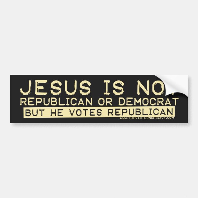Jesus wählt Republikaner Autoaufkleber (Vorne)