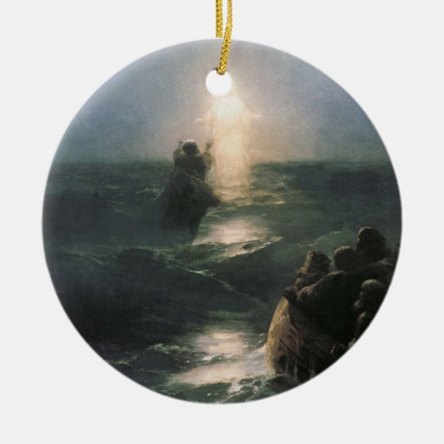 Jesus Walking auf Wasser, Ivan Aivazovsky Malerei Keramikornament (Vorne)