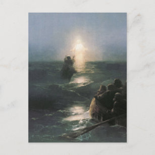 Jesus Walking auf Wasser, Ivan Aivazovsky Malerei Postkarte