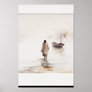 Jesus Walking auf Wasser Wasserfarben Kunst drucke