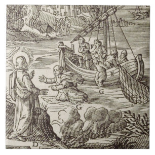 Jesus wandelt auf dem Wasser Fliese