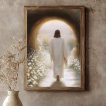 Jesus-Wandkunst, auferstandener Christus Impressio