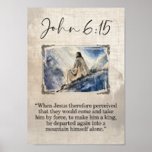 Jesus Wandkunst Druck John 6:15