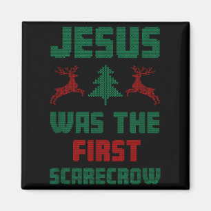 Jesus war der erste Ecrow hässliche Sweater-Stil  Magnet