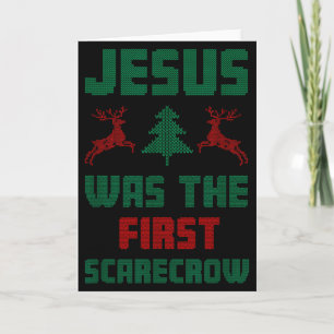 Jesus war der erste Vogelscheuchen hässlicher Pull Karte