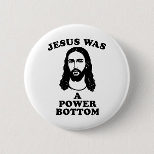 Jesus war ein Power Bottom Lustiger Pride Weihnach Button