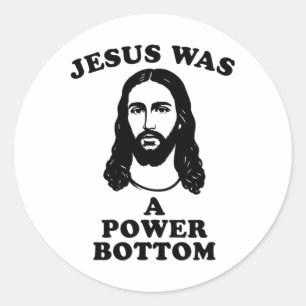 Jesus war ein Power Bottom lustiger Pride Weihnach Runder Aufkleber