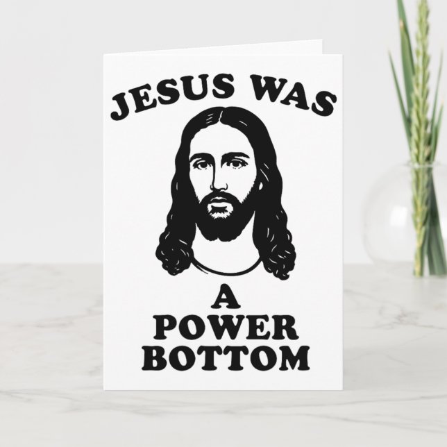 Jesus Was A Power Bottom Funny Pride Christmas Gag Karte (Vorderseite)
