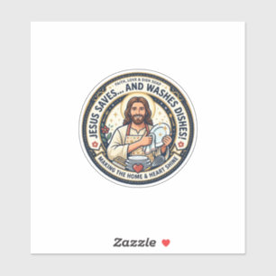 Jesus Wäscheaufgaben Humor-Shirt Christliches Graf Aufkleber