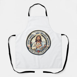 Jesus Wäscheaufgaben Humor-Shirt Christliches Graf Schürze