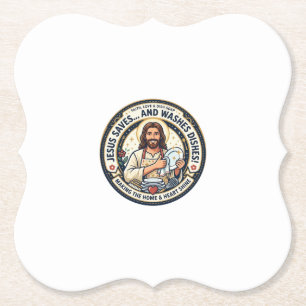 Jesus Wäscheaufgaben Humor-Shirt Christliches Graf Untersetzer
