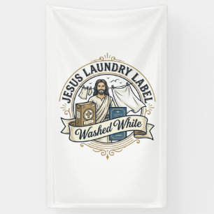Jesus Wäscheetikett Gewaschen Weiß Jesus Wäsche Ge Banner