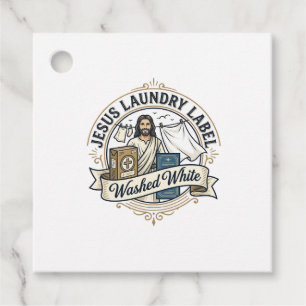 Jesus Wäscheetikett Gewaschen Weiß Jesus Wäsche Ge Geschenkanhänger