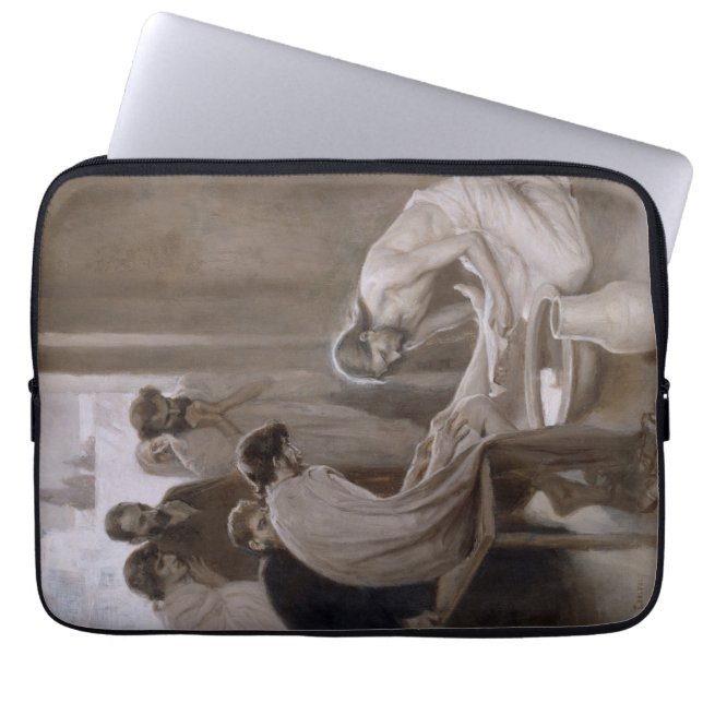 Jesus wäscht die Füße seiner Jünger Laptopschutzhülle (Vorderseite)