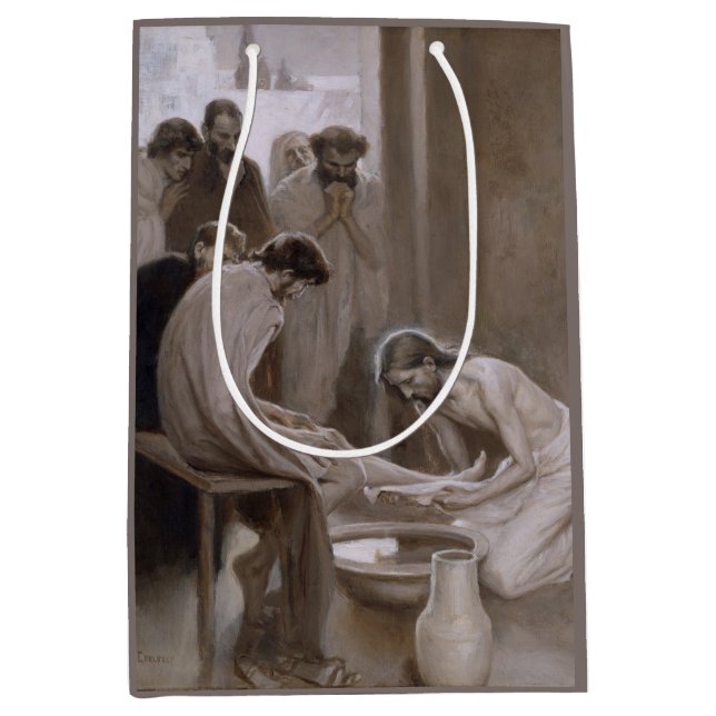 Jesus wäscht die Füße seiner Jünger Mittlere Geschenktüte (Vorderseite)