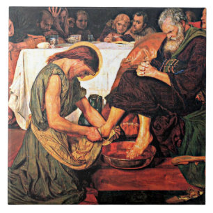 Jesus wäscht die Füße von Petrus (2) Fliese