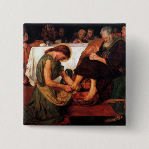 Jesus wäscht die Füße von Petrus Button