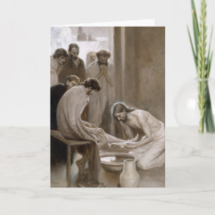 Jesus Washing Jünger's Feet   Albert Edelfelt Karte