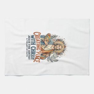 Jesus-Wasserfarbe-Hobby-T-Shirt Inspirierend Glaub Geschirrtuch