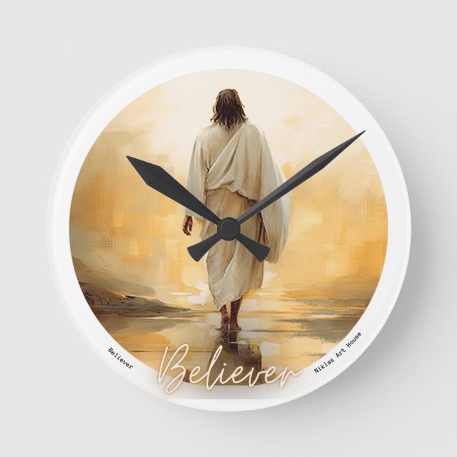 Jesus Watch, Bible, Wall Clock, Christianity Runde Wanduhr (Vorderseite)