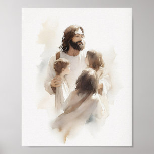 Jesus Watercolor - Christliche Wohngestaltung Poster