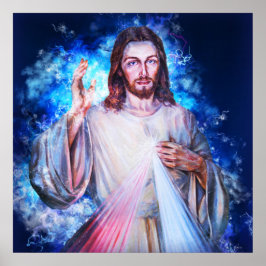 Jesus Waving from Heaven Matthew 4:17 Christlich Poster