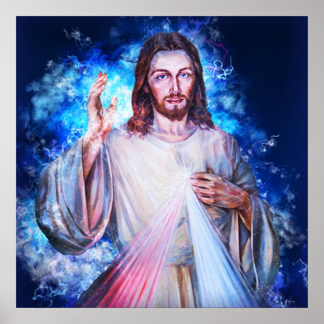 Jesus Waving from Heaven Matthew 4:17 Christlich Poster (Vorne)