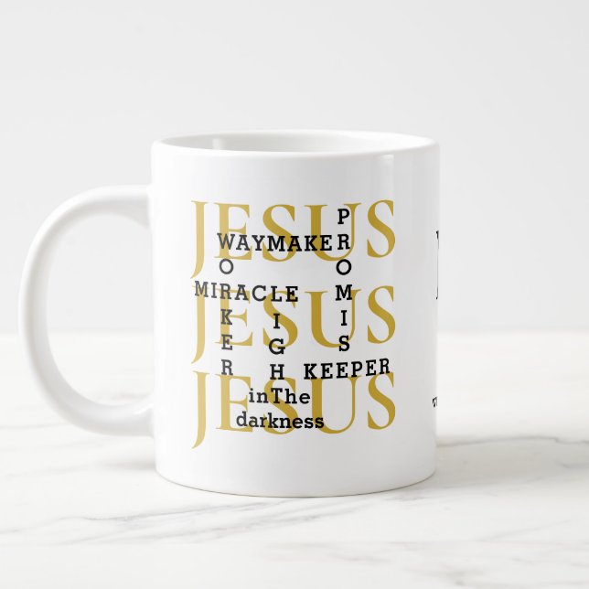 Jesus Waymaker Monogram Christlich Coffee Tasse (Links)