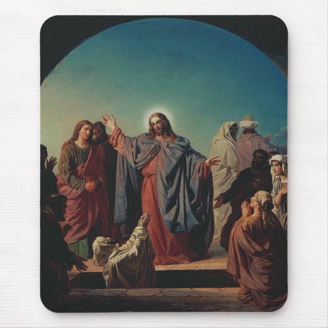 Jesus Wecke Lazarus von Robert Wilhelm Ekman Mousepad (Vorne)