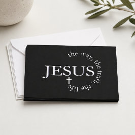 Jesus Weg, Wahrheit, Leben Johannes 14:6 Kreuz Mitteilungskarte