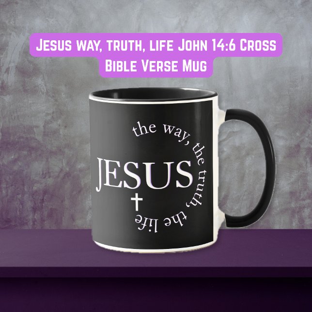Jesus Weg, Wahrheit, Leben Johannes 14:6 Kreuz Tasse (Jesus way, truth, life John 14:6 Cross Mug)