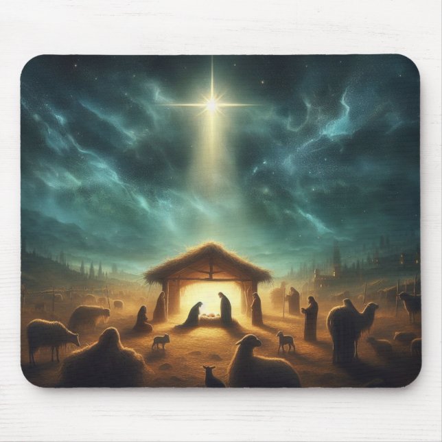 Jesus/Weihnachten/Krippe Mousepad (Vorne)